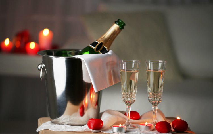свечи, валентинов день, любовь, романтика, вино, бокалы, сердечки, шампанское, мелодрама, cвечи, candles, valentine's day, love, romance, wine, glasses, hearts, champagne