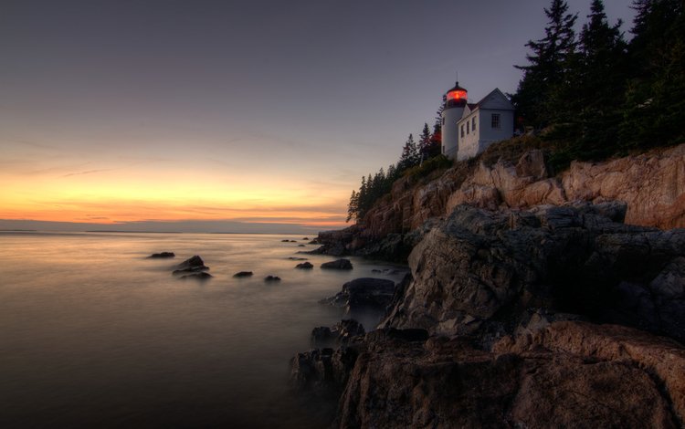 скалы, пейзаж, море, маяк, bass harbor head lighthouse, acadia national park, rocks, landscape, sea, lighthouse