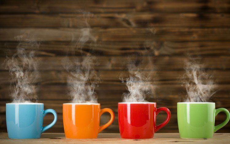 зелёный, пар, синий, чашки, разноцветные, кипяток, цвет, красный, кружки, оранжевый, чай, green, couples, blue, cup, colorful, boiling water, color, red, mugs, orange, tea