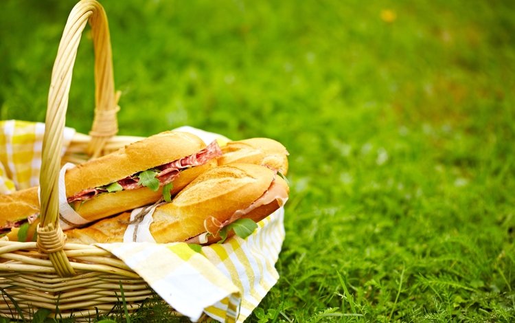 трава, природа, корзина, пикник, бутерброды, grass, nature, basket, picnic, sandwiches