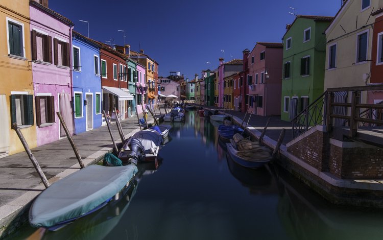 вода, город, венеция, канал, дома, италия, цветные, бурано, water, the city, venice, channel, home, italy, colored, burano