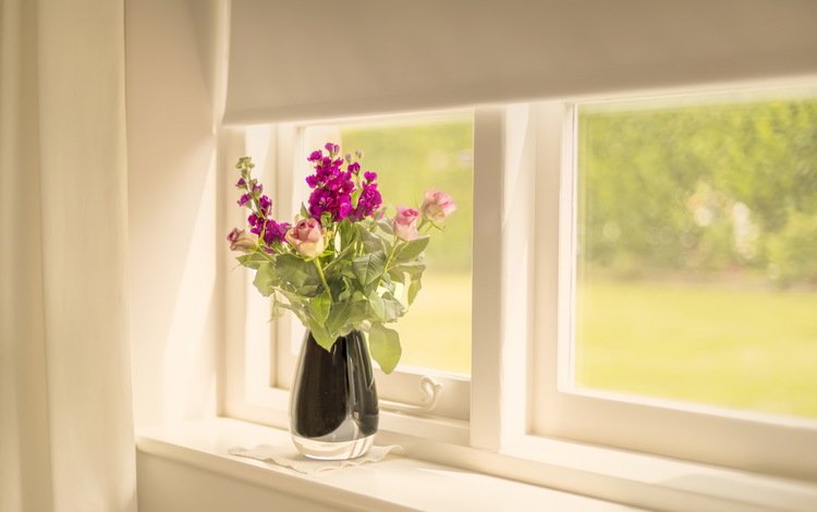 цветы, фон, букет, окно, flowers, background, bouquet, window