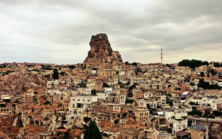 башня, турция, каппадокия, индейка, cappadokia, ortahisar castle, ортахисар, tower, turkey, cappadocia, ortahisar