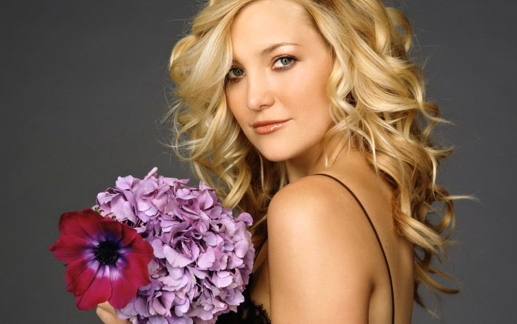 цветы, блондинка, модель, букет, актриса, кейт хадсон, flowers, blonde, model, bouquet, actress, kate hudson