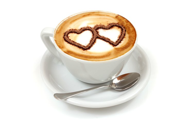 кофе, чашка, завтрак, сердечки, капучино, кубок, влюбленная, сердечка, coffee, cup, breakfast, hearts, cappuccino, love, heart