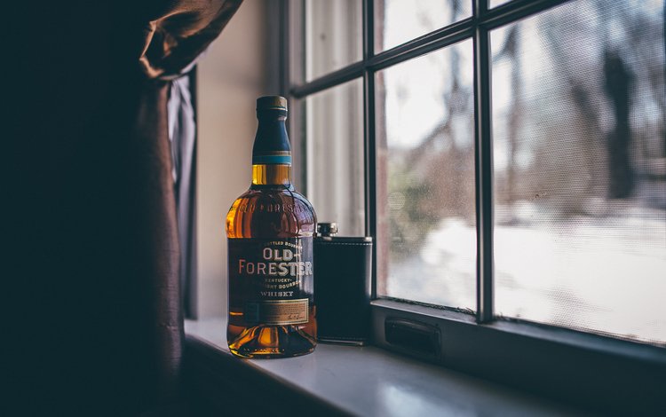 фон, окно, бутылка, виски, old forester, background, window, bottle, whiskey