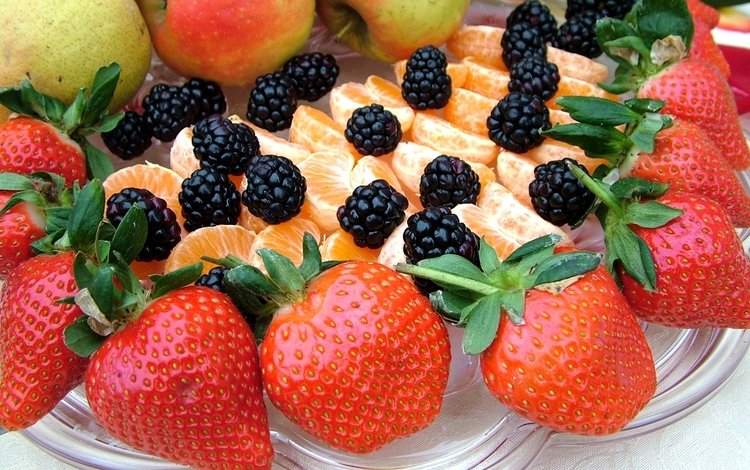 фрукты, клубника, ягоды, яблоко, мандарин, ежевика, fruit, strawberry, berries, apple, mandarin, blackberry