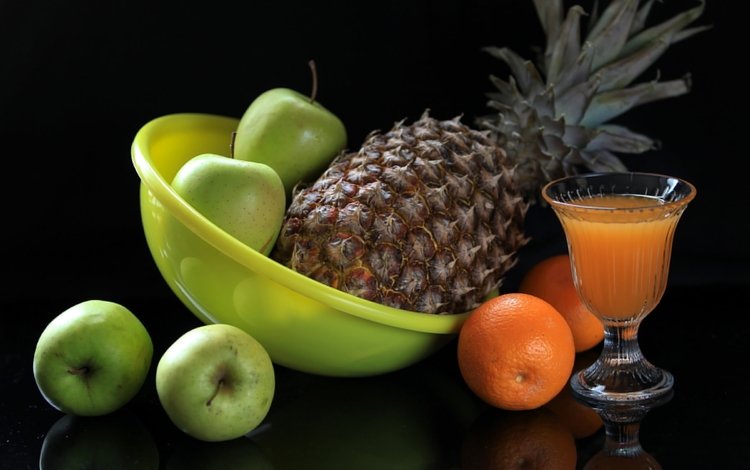 фрукты, апельсин, яблоко, натюрморт, ананас, сок, fruit, orange, apple, still life, pineapple, juice
