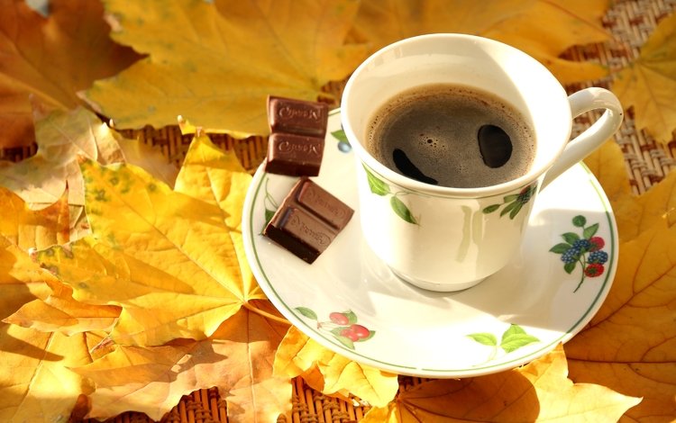 листья, осень, кофе, чашка, клен, шоколад, кленовый лист, leaves, autumn, coffee, cup, maple, chocolate, maple leaf