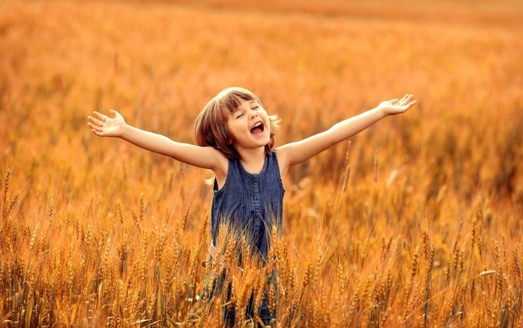 поле, лето, радость, девочка, пшеница, счастье, детство, восторг, field, summer, joy, girl, wheat, happiness, childhood, delight