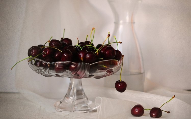 черешня, ягоды, вишня, ваза, cherry, berries, vase
