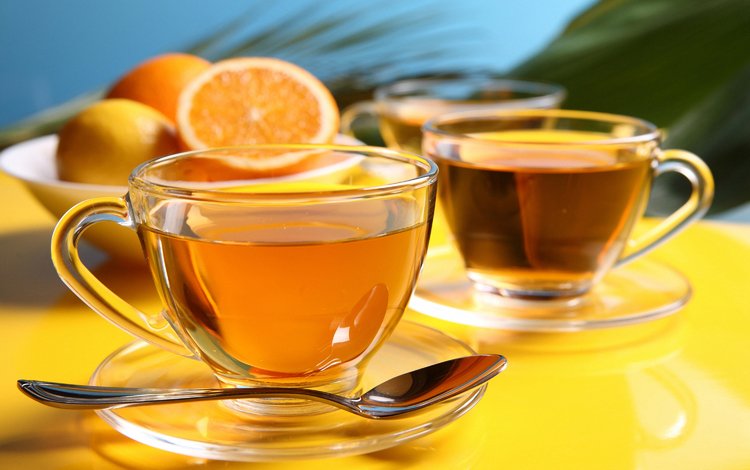 напиток, лимон, апельсин, чашка, чай, ложка, drink, lemon, orange, cup, tea, spoon