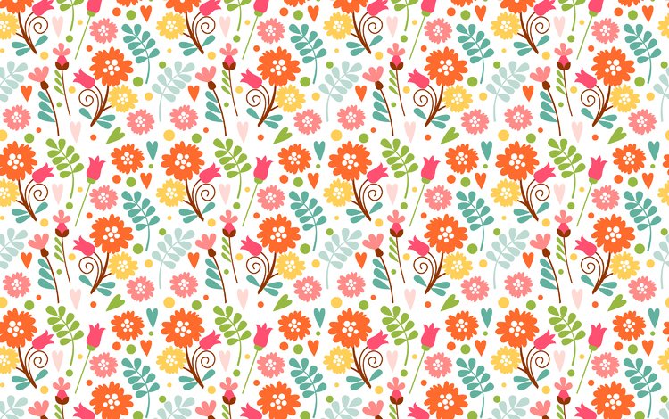 цветы, узор, весна, flowers, pattern, spring