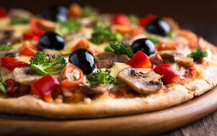 макро, грибы, оливки, пицца, тесто, macro, mushrooms, olives, pizza, the dough