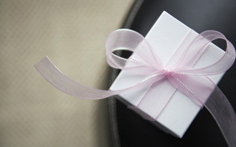 белый, розовый, лента, подарок, white, pink, tape, gift