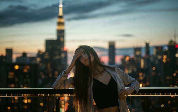 девушка, фон, город, волосы, лицо, girl, background, the city, hair, face