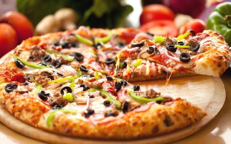 сыр, оливки, перец, пицца, cheese, olives, pepper, pizza