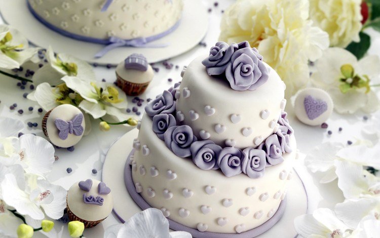 свадьба, сладкое, орхидея, украшение, торт, кексы, розочки, wedding, sweet, orchid, decoration, cake, cupcakes, roses