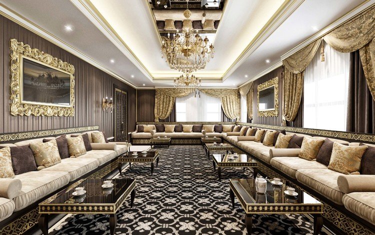 интерьер, диваны, вилла, гостиная, interior, sofas, villa, living room