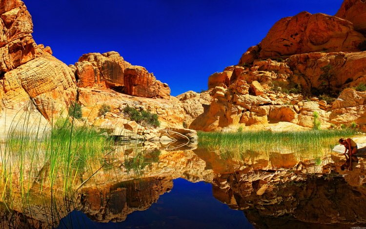 вода, скалы, природа, отражение, water, rocks, nature, reflection