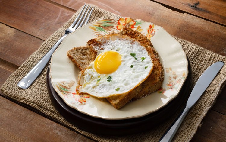 хлеб, тарелка, яичница, яицо, bread, plate, scrambled eggs, egg