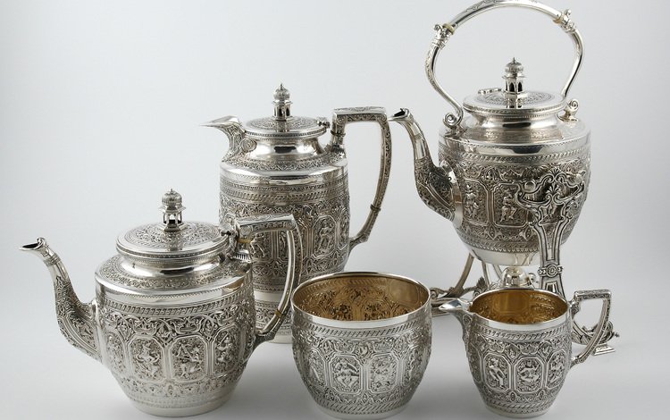 чай, серебро, серебреный, чайный сервиз, scottish tea set, tea service, tea, silver, tea set