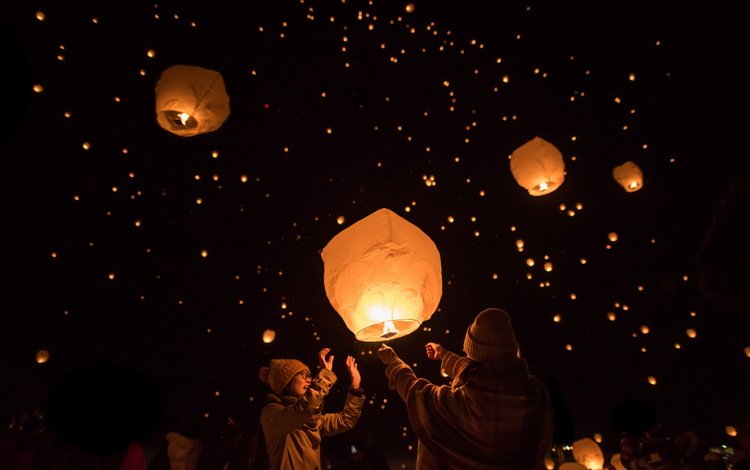 фонари, люди, япония, фонарики, японии, фестиваль, sky lantern festival, ниигата, lights, people, japan, lanterns, festival, niigata