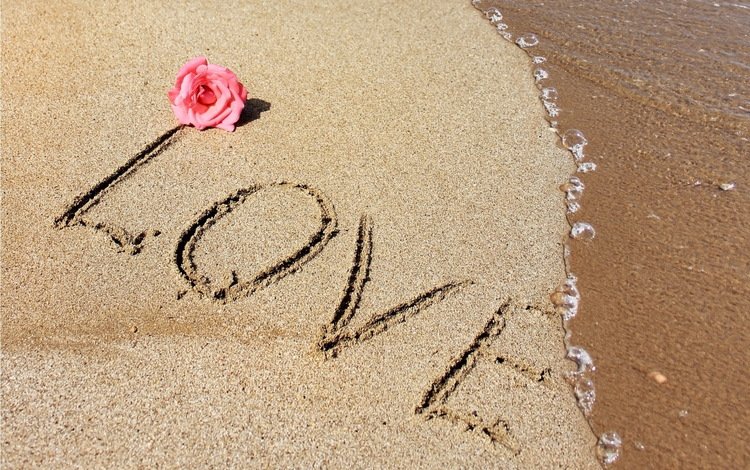 песок, пляж, роза, любовь, романтик, песка, влюбленная, sand, beach, rose, love, romantic