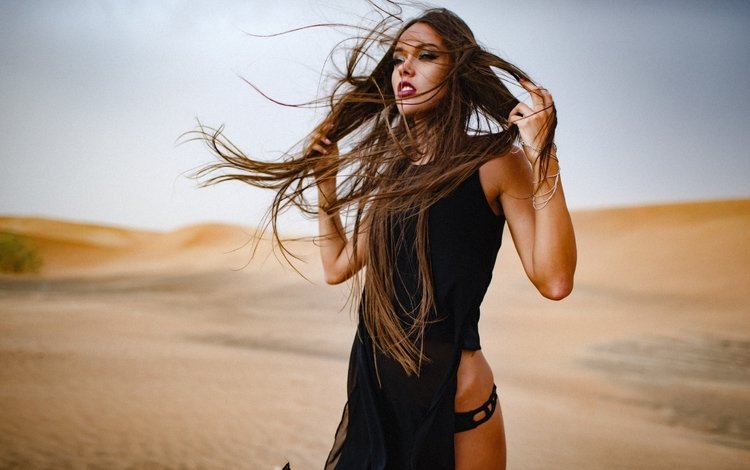 настроение, песок, пустыня, модель, волосы, ветер, natali danish, mood, sand, desert, model, hair, the wind