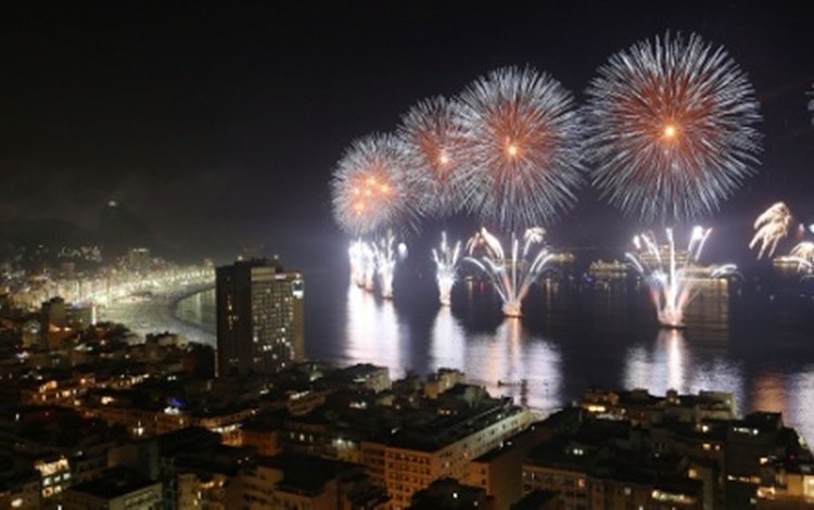 новый год, салют, фейерверк, рио де женейро, new year, salute, fireworks, rio de janeiro