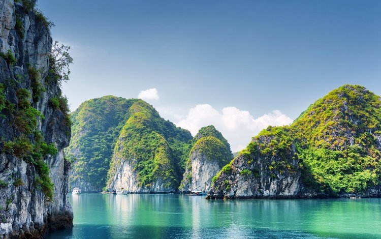 природа, море, скала, бухта, вьетнам, утес, halong bay, nature, sea, rock, bay, vietnam