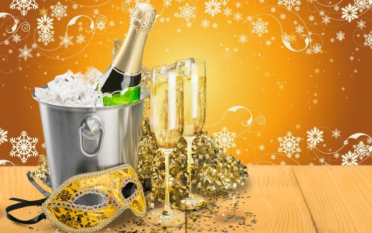 новый год, елка, снежинки, бокалы, рождество, шампанское, встреча нового года, довольная, new year, tree, snowflakes, glasses, christmas, champagne, happy