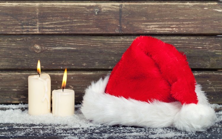 свечи, новый год, рождество, дерева, декорация, santa hat, счастливого рождества, holiday celebration, candles, new year, christmas, wood, decoration, merry christmas