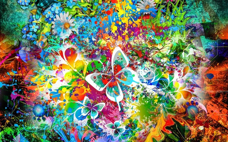 цветы, расцветка, арт,  цветы, shapes, рисунок, butterflies, пернатые, узор, цвет, птицы, рисунки, бабочки, flowers, colors, art, figure, pattern, color, birds, drawings, butterfly
