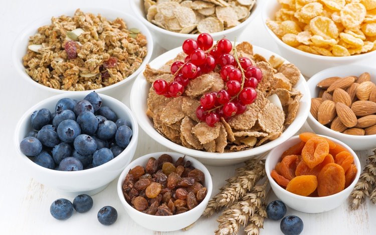 орехи, ягоды, завтрак, мюсли, свежие ягоды, сухофрукты, nuts, berries, breakfast, muesli, fresh berries, dried fruits