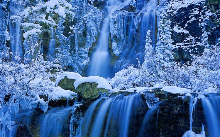 снег, зима, водопад, канада, альберта, национальный парк джаспер, tangle creek falls, snow, winter, waterfall, canada, albert, jasper national park
