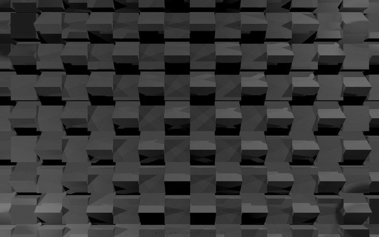 чёрно-белое, минимализм, куб, 3д, шаблон, цифровое искусство, монохромный, абстрактные, black and white, minimalism, cube, 3d, template, digital art, monochrome, abstract
