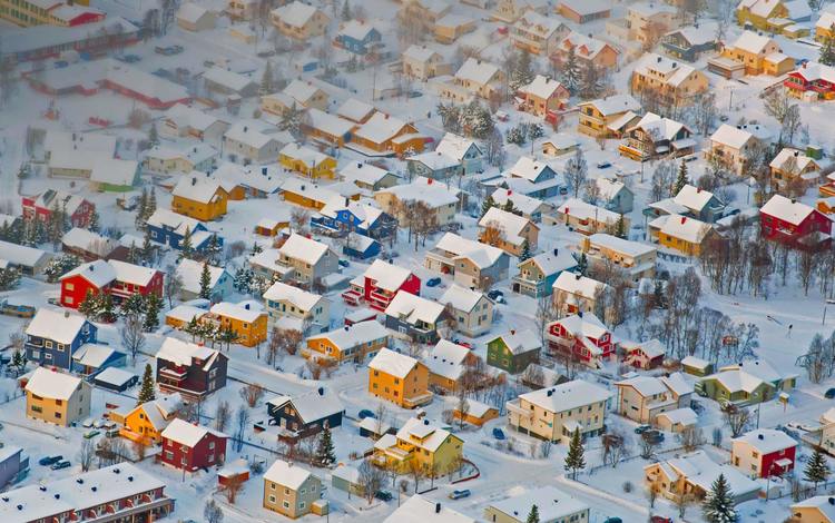 снег, зима, панорама, краски, дома, норвегия, тромсе, snow, winter, panorama, paint, home, norway, tromso