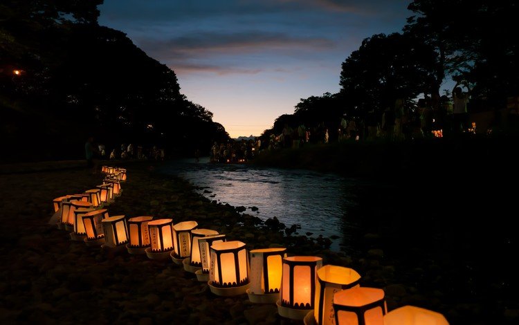 ночь, япония, фонарь, праздник фонарей, канто мацури, традиции, night, japan, lantern, the lantern festival, kanto matsuri, tradition