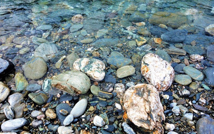 вода, камни, берег, новая зеландия, water, stones, shore, new zealand