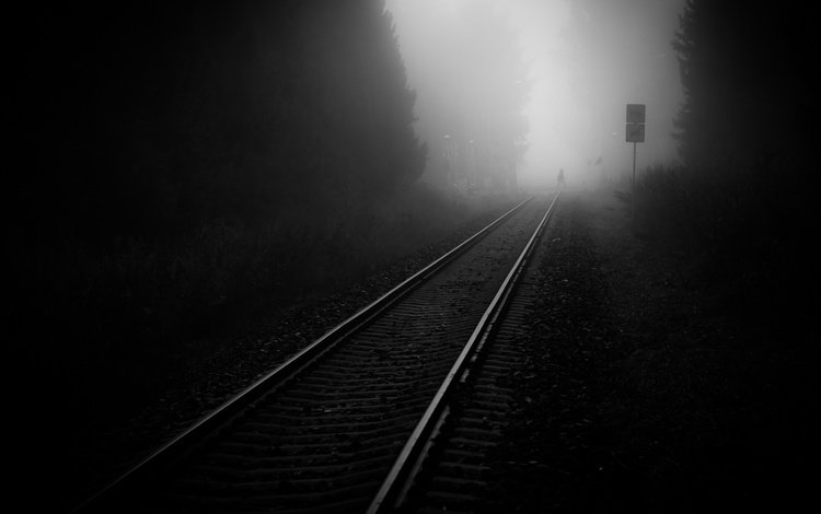 дорога, железная дорога, рельсы, фото, чёрно-белое, road, railroad, rails, photo, black and white