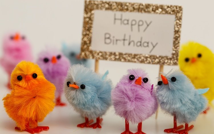 разноцветные, праздник, день рождения, цыплята, с днем ​​рождения, colorful, holiday, birthday, chickens, happy birthday