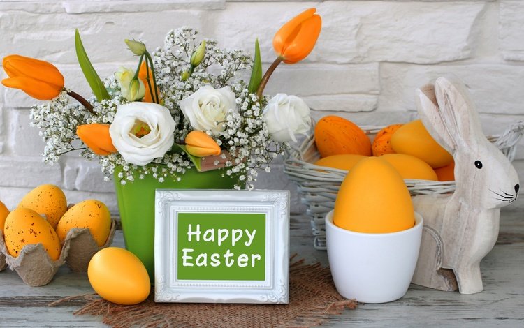 цветы, зеленые пасхальные, довольная, тюльпаны, яйца крашеные, пасха, жёлтая, тульпаны,  цветы, глазунья, декорация, весенние, flowers, happy, tulips, the painted eggs, easter, yellow, eggs, decoration, spring