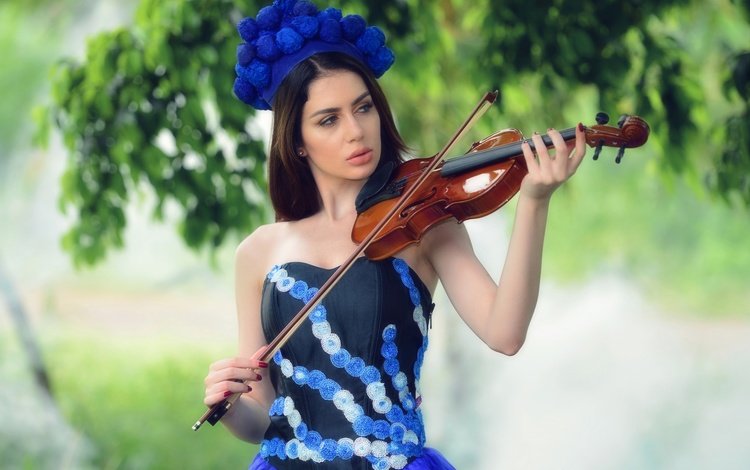 девушка, платье, скрипка, модель, almis misca, girl, dress, violin, model
