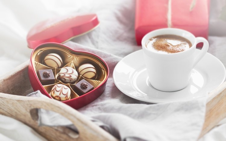 кофе, конфеты, любовь, романтика, завтрак, подарок, шоколад, день святого валентина, coffee, candy, love, romance, breakfast, gift, chocolate, valentine's day