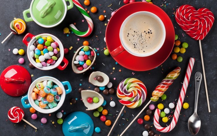 кофе, конфеты, сладости, леденцы, мармелад, coffee, candy, sweets, lollipops, marmalade
