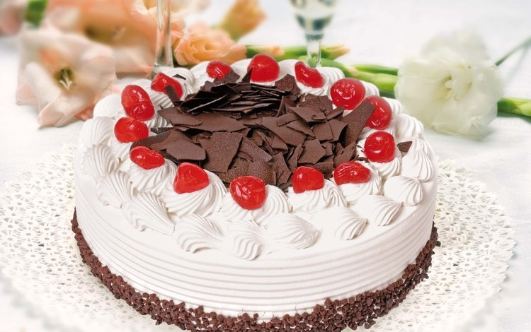 вишня, шоколад, сладкое, торт, десерт, крем, cherry, chocolate, sweet, cake, dessert, cream