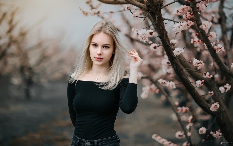 девушка, блондинка, портрет, взгляд, весна, волосы, agelos tzitzifopoulos, girl, blonde, portrait, look, spring, hair