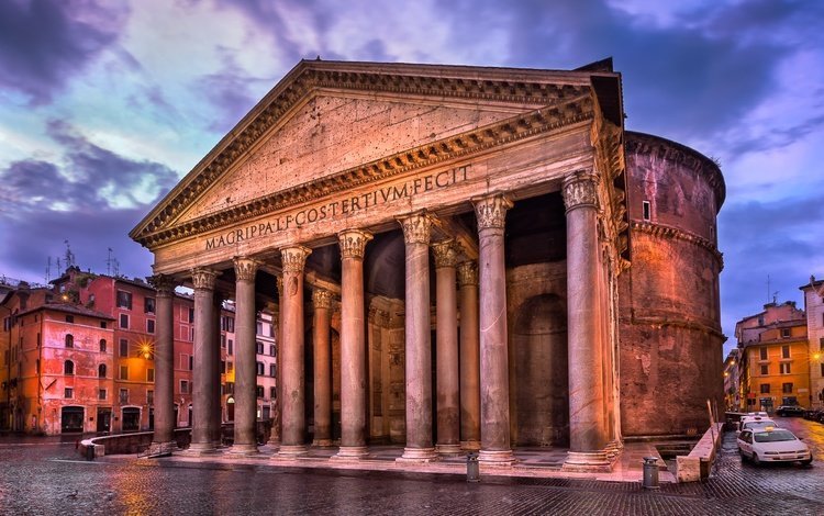 италия, здание, колонны, рим, italy, the building, columns, rome
