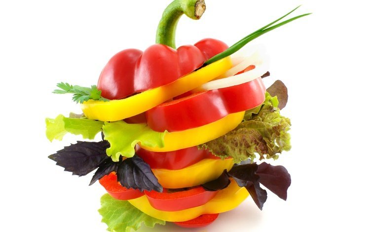 зелень, листья, овощи, перец, салат, паприка, базилик, greens, leaves, vegetables, pepper, salad, paprika, basil